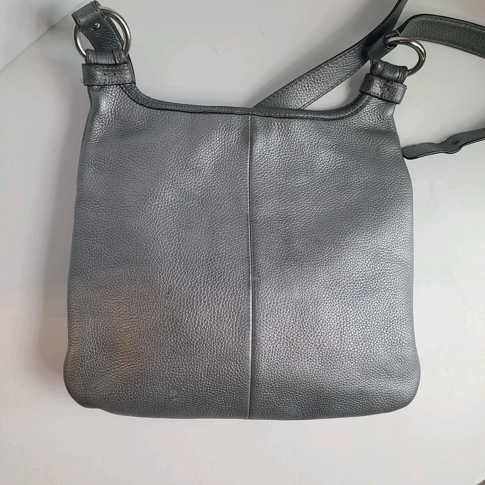 Upcrafted Coach Slim Crossbody Hand Painted Bag Purse Rose Silver Leather F16533 - Picture 6 of 11